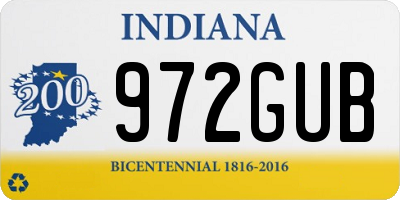 IN license plate 972GUB