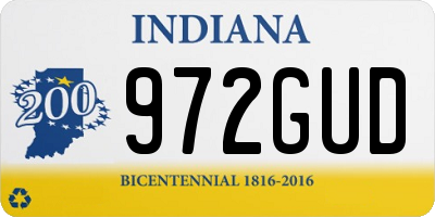 IN license plate 972GUD