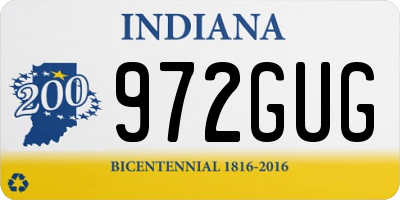 IN license plate 972GUG