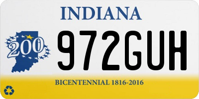 IN license plate 972GUH