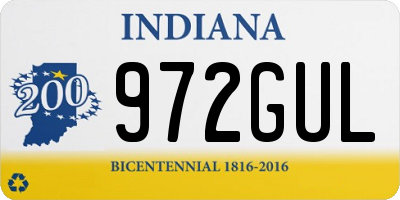 IN license plate 972GUL
