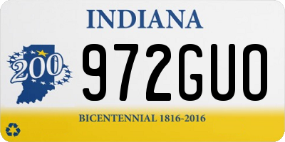 IN license plate 972GUO