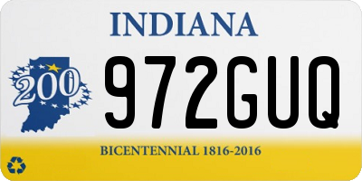 IN license plate 972GUQ