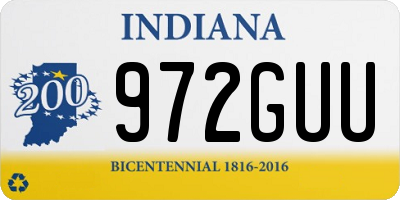 IN license plate 972GUU