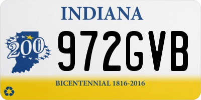 IN license plate 972GVB