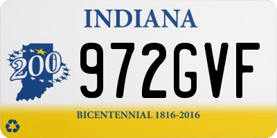 IN license plate 972GVF