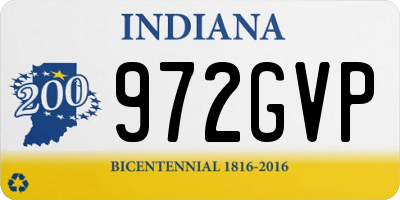 IN license plate 972GVP