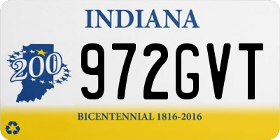 IN license plate 972GVT
