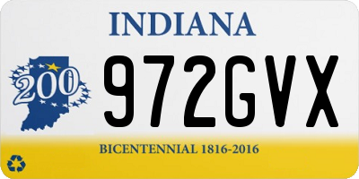 IN license plate 972GVX