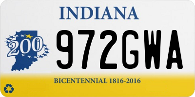 IN license plate 972GWA