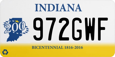 IN license plate 972GWF
