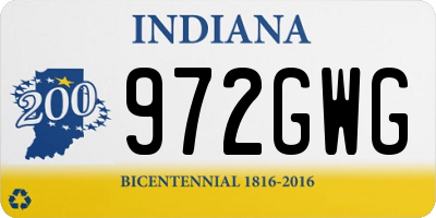 IN license plate 972GWG