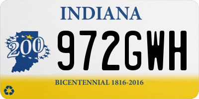 IN license plate 972GWH