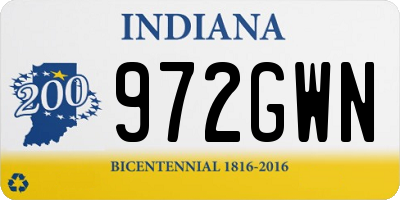 IN license plate 972GWN
