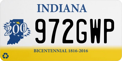IN license plate 972GWP