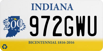 IN license plate 972GWU