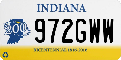 IN license plate 972GWW