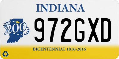 IN license plate 972GXD