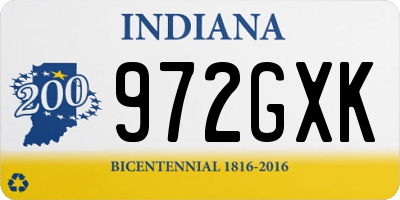IN license plate 972GXK