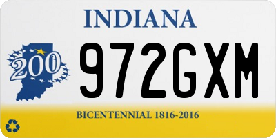 IN license plate 972GXM
