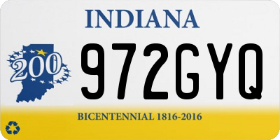 IN license plate 972GYQ