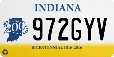 IN license plate 972GYV