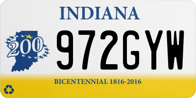 IN license plate 972GYW