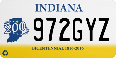 IN license plate 972GYZ