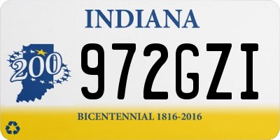 IN license plate 972GZI