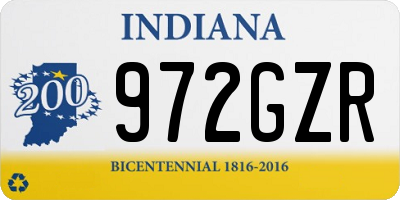 IN license plate 972GZR