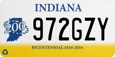 IN license plate 972GZY