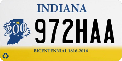 IN license plate 972HAA