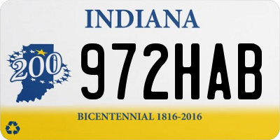 IN license plate 972HAB