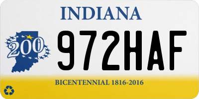 IN license plate 972HAF