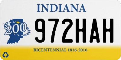 IN license plate 972HAH