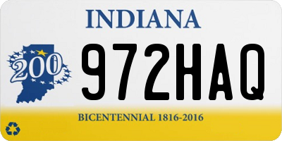 IN license plate 972HAQ