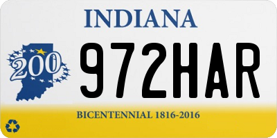 IN license plate 972HAR