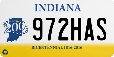 IN license plate 972HAS