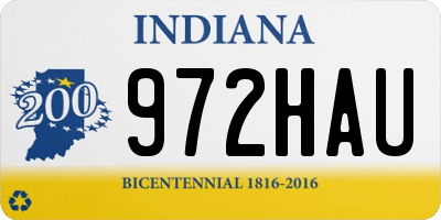 IN license plate 972HAU