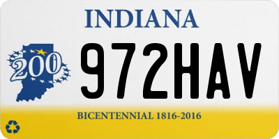 IN license plate 972HAV