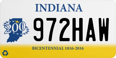 IN license plate 972HAW