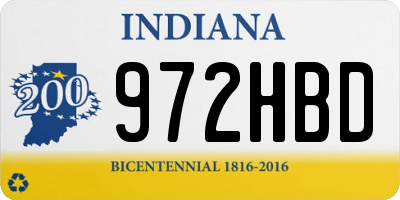 IN license plate 972HBD