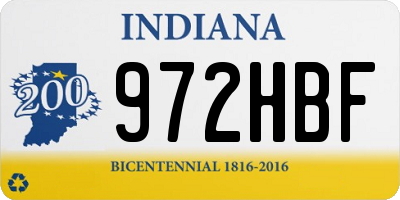 IN license plate 972HBF