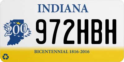 IN license plate 972HBH