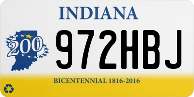 IN license plate 972HBJ