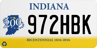 IN license plate 972HBK