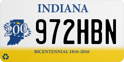 IN license plate 972HBN