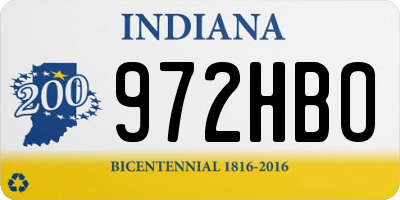 IN license plate 972HBO