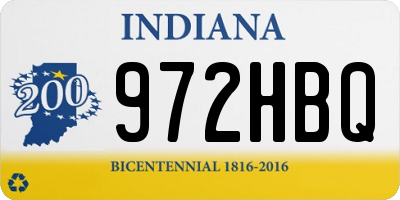 IN license plate 972HBQ