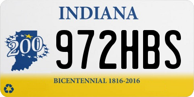 IN license plate 972HBS